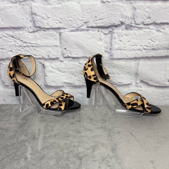 Kelly & Katie Shoes - Kelly & Katie Faux Cheetah Fur Ankle Strap Sandals